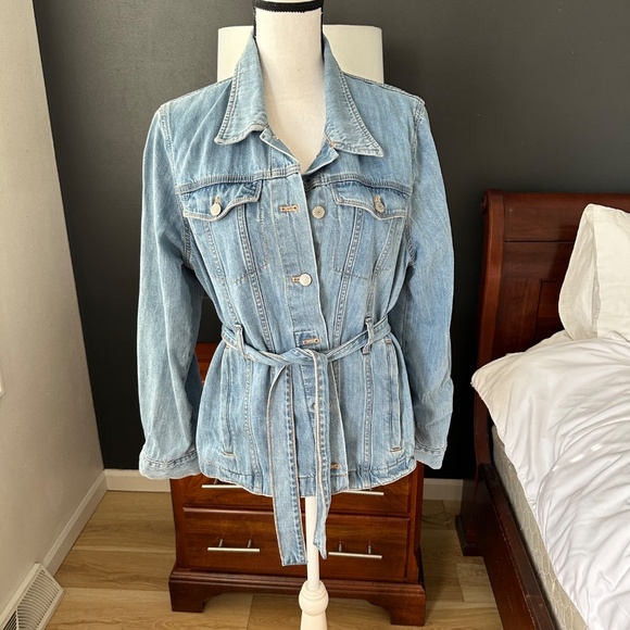 Express Tie Waist Denim Jean Jacket Size M/L - Picture 2 of 6